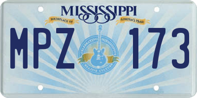 MS license plate MPZ173