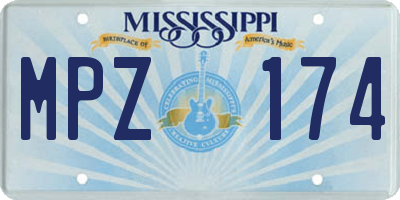 MS license plate MPZ174