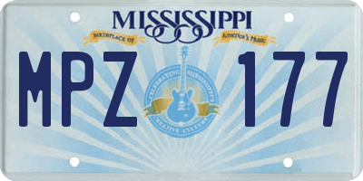 MS license plate MPZ177