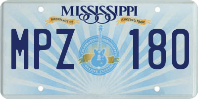 MS license plate MPZ180