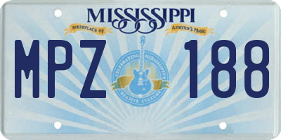 MS license plate MPZ188
