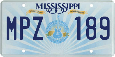 MS license plate MPZ189