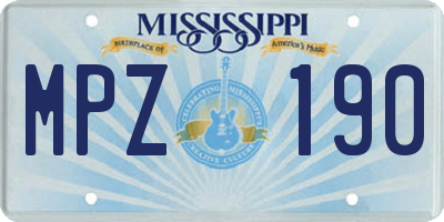 MS license plate MPZ190