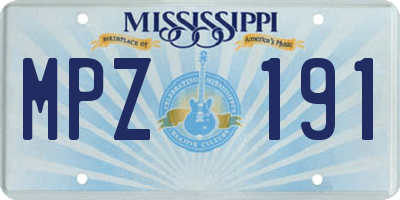 MS license plate MPZ191