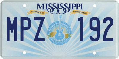 MS license plate MPZ192