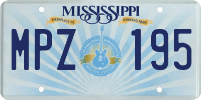 MS license plate MPZ195