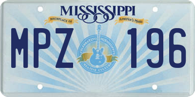 MS license plate MPZ196