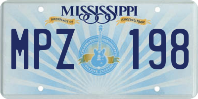 MS license plate MPZ198