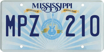 MS license plate MPZ210