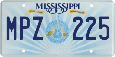 MS license plate MPZ225