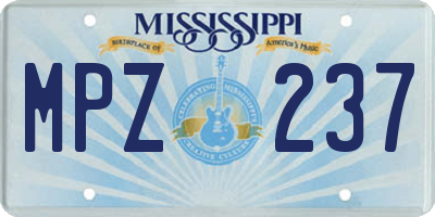 MS license plate MPZ237