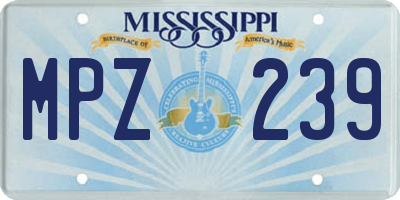 MS license plate MPZ239