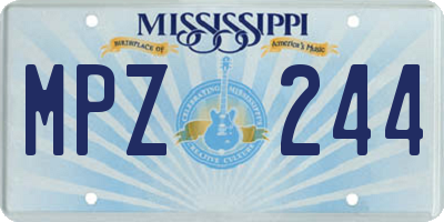MS license plate MPZ244