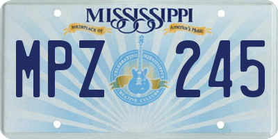 MS license plate MPZ245