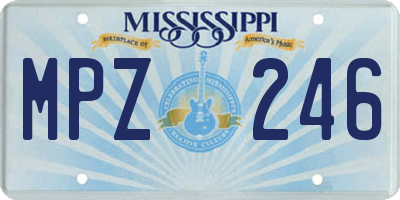 MS license plate MPZ246