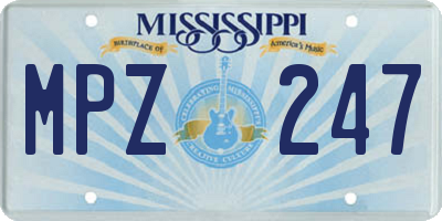 MS license plate MPZ247