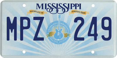 MS license plate MPZ249