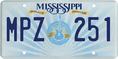 MS license plate MPZ251