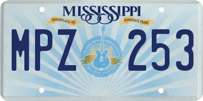 MS license plate MPZ253