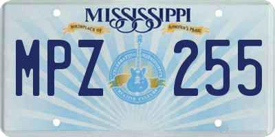 MS license plate MPZ255