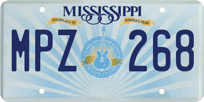 MS license plate MPZ268