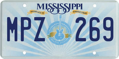 MS license plate MPZ269