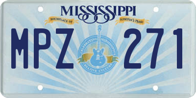 MS license plate MPZ271