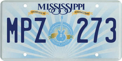 MS license plate MPZ273