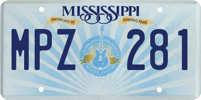 MS license plate MPZ281