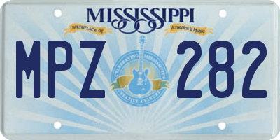 MS license plate MPZ282