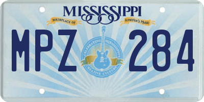 MS license plate MPZ284