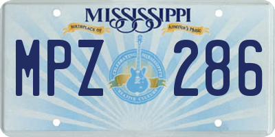 MS license plate MPZ286