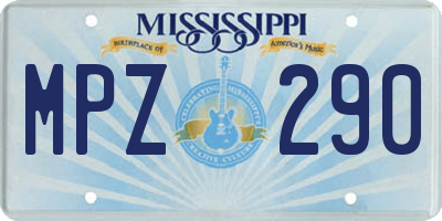 MS license plate MPZ290