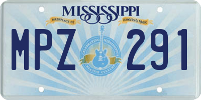 MS license plate MPZ291