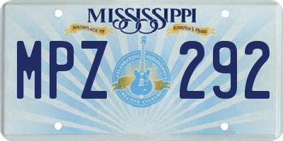 MS license plate MPZ292