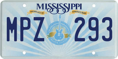 MS license plate MPZ293