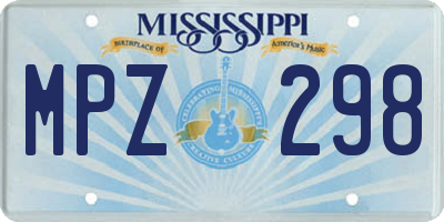 MS license plate MPZ298