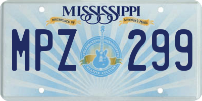 MS license plate MPZ299
