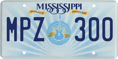 MS license plate MPZ300