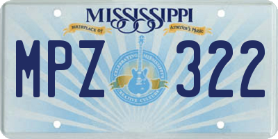 MS license plate MPZ322