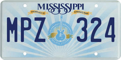 MS license plate MPZ324