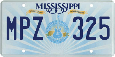 MS license plate MPZ325