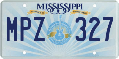 MS license plate MPZ327
