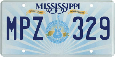 MS license plate MPZ329