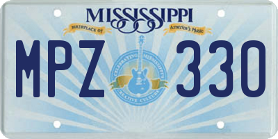 MS license plate MPZ330