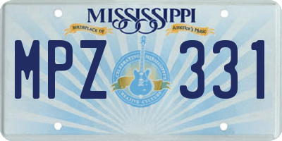 MS license plate MPZ331