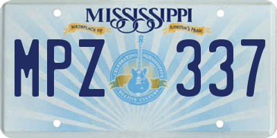 MS license plate MPZ337