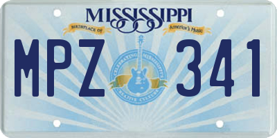 MS license plate MPZ341