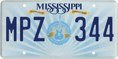 MS license plate MPZ344
