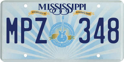 MS license plate MPZ348